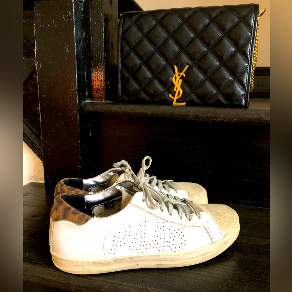 P448 Leopard white and Suede Sneakers Size 38